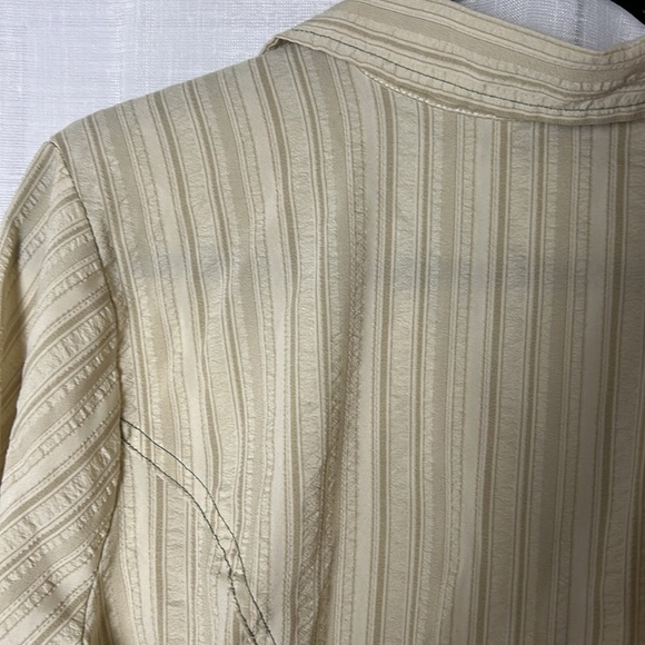 Claire France embroidered boho western shirt ,2X, cuff,multi print,seersucker EC - Picture 14 of 14